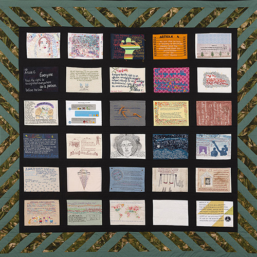 Green quilt. Credit Rob Little, Museum of Australian Democracy