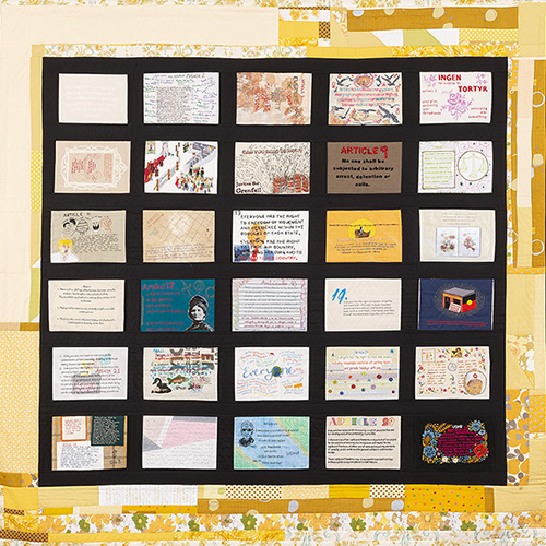 UDHR Yellow quilt